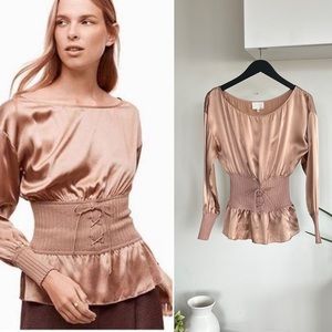 Aritzia Wilfred Le Fou Silk Faravel new Formal Evening Wedding Blouse Size S